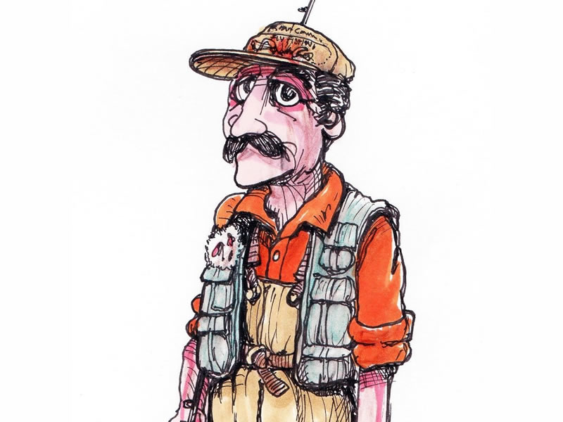 Cartoon image of author Jim Mize