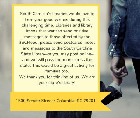Send positive messages related to the SC flood to the State Library.