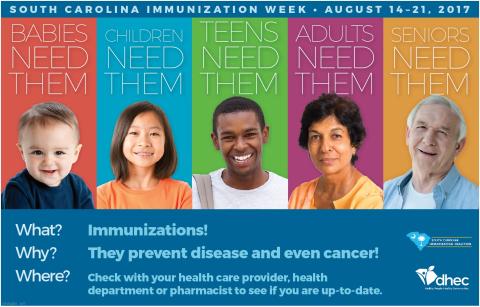Immunize SC Week—August 14-21, 2017 Poster