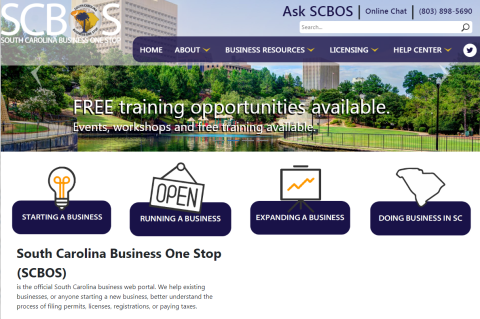 SCBOS Website screen shot