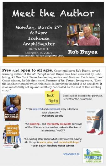 Rob Buyea event flyer