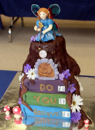 cake decorated like books