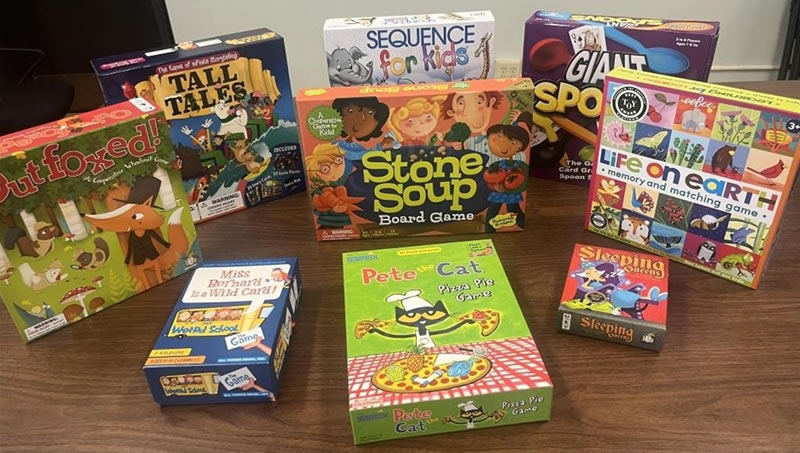 A selection of board games to reserve.