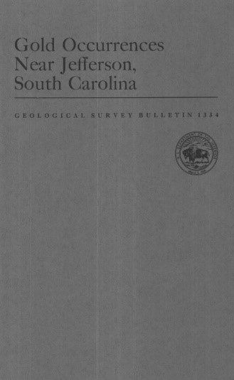 Cover of Gold occurrences near Jefferson, South Carolina