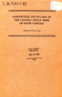 Cover of Constitution and By-laws of the Catawba Indian Tribe of South Carolina