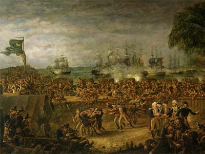 Battle of Fort Moultrie, by John Blake White from Wiki Commons.