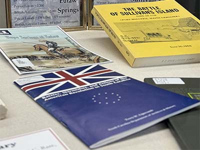 A selection of books in our display case.