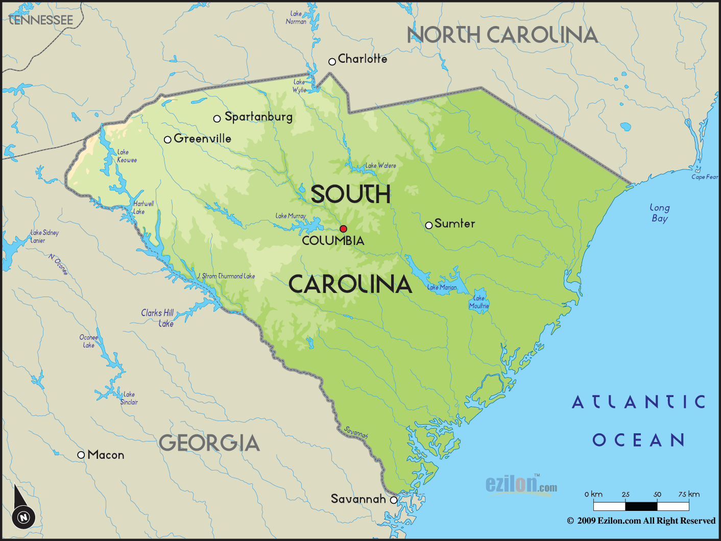 map of South Carolina