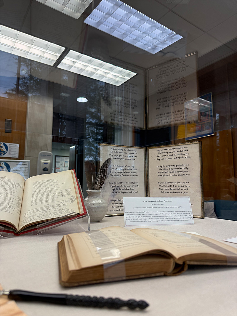 Items in the display case.