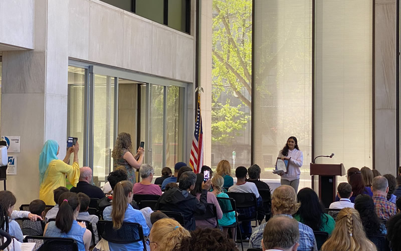 Writing contest awards ceremony.