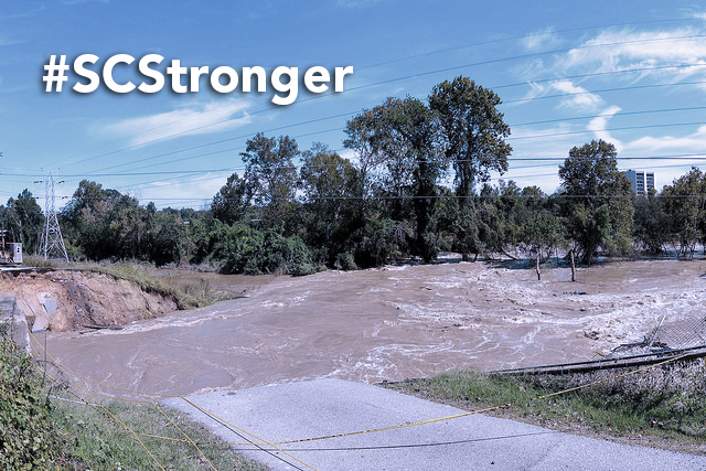 Image of flood in SC, October 2015. #SCStronger