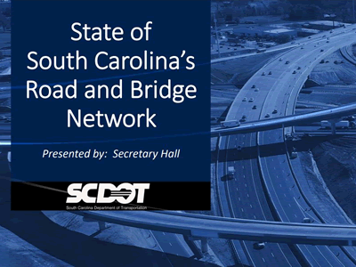 Cover of State of South Carolina's Road and Bridge Network state document.