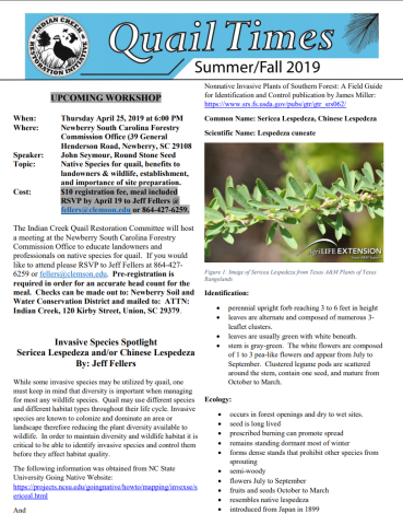 Cover image of Quail Times newsletter