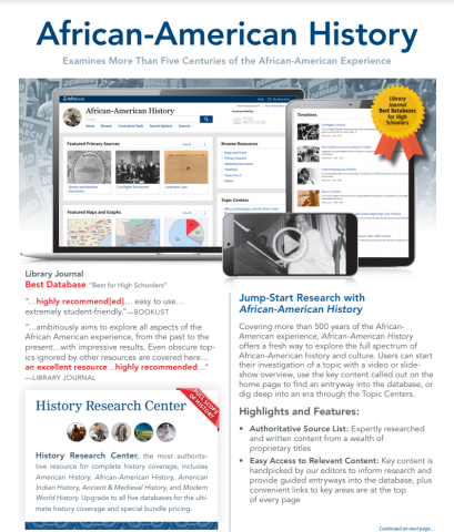 African-American History database flyer