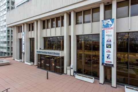 Photo of the front of the South Carolina State Library.