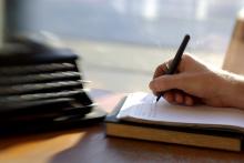 photo of someone writing