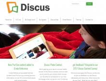 screenshot of new discus website