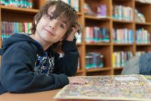child at desk
