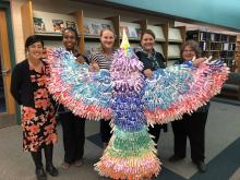 Kathryn Otoshi with State Library staff members