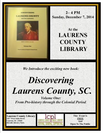 discovering laurens county book event