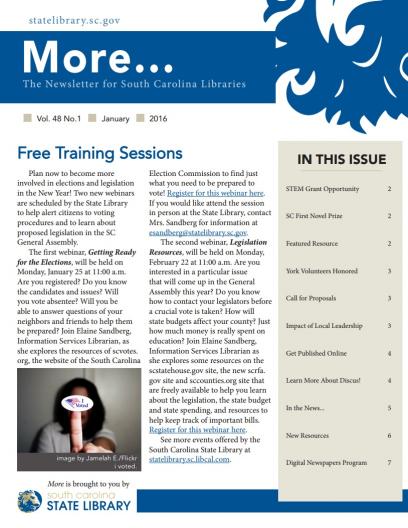 January 2016 More Newsletter Cover