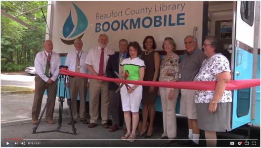 beaufort library bookmobile ribbon cutting